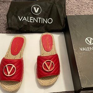 Mario Valentino Espadrille Flats / size 6/ clavel red